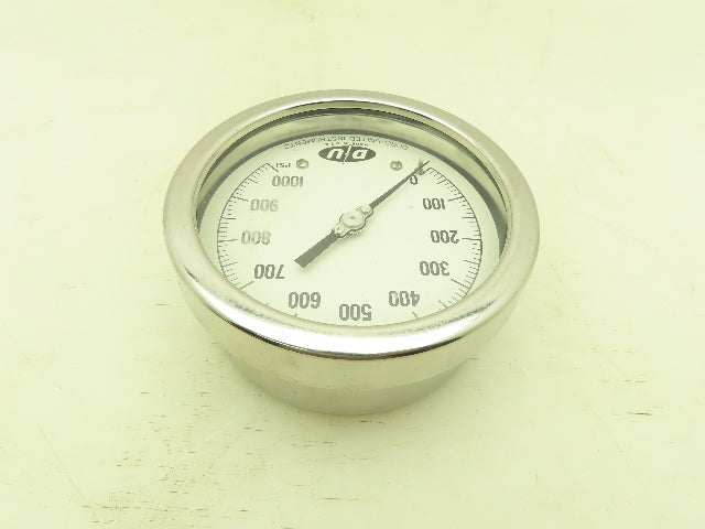 Duro-United Pressure Gauge 0-1000 PSI 4-1/2" Dial