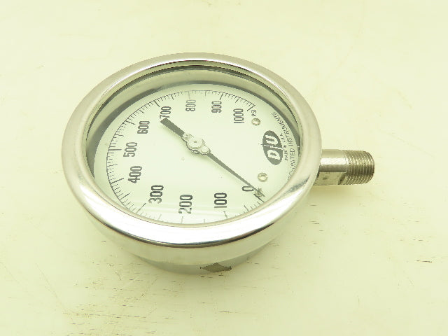 Duro-United Pressure Gauge 0-1000 PSI 4-1/2" Dial