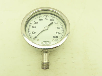 Duro-United Pressure Gauge 0-1000 PSI 4-1/2" Dial