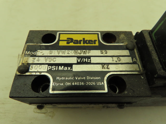 Parker D1VW20HJWF Hydraulic Directional Control Solenoid Valve 24VDC