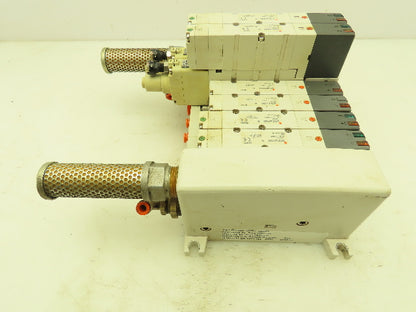 SMC Pneumatic Spool Valve Block Manifold Single Double Acting Regulator