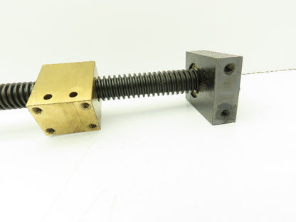 Manual Handwheel Linear Guide Bearing Block Ball Screw 20mm Dia 4mm Lead 20"L