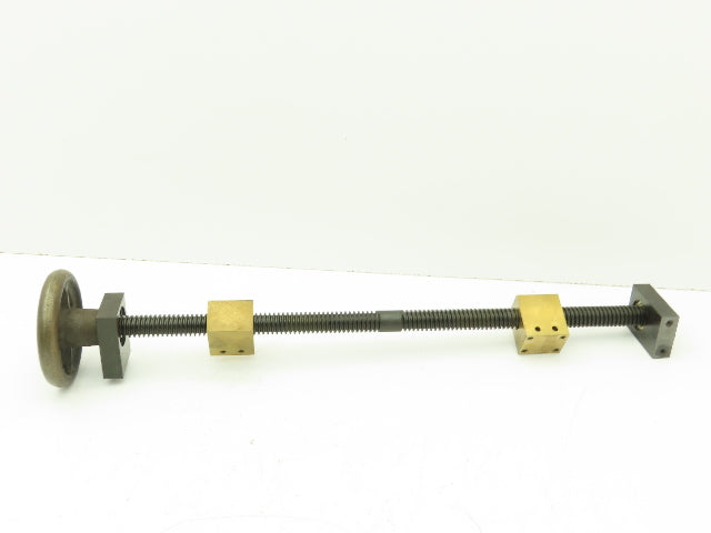 Manual Handwheel Linear Guide Bearing Block Ball Screw 20mm Dia 4mm Lead 20"L