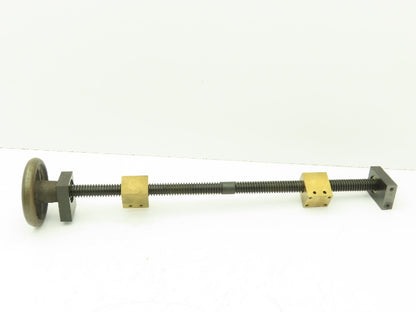 Manual Handwheel Linear Guide Bearing Block Ball Screw 20mm Dia 4mm Lead 20"L