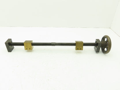 Manual Handwheel Linear Guide Bearing Block Ball Screw 20mm Dia 4mm Lead 20"L