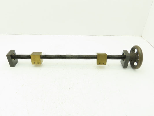 Manual Handwheel Linear Guide Bearing Block Ball Screw 20mm Dia 4mm Lead 20"L