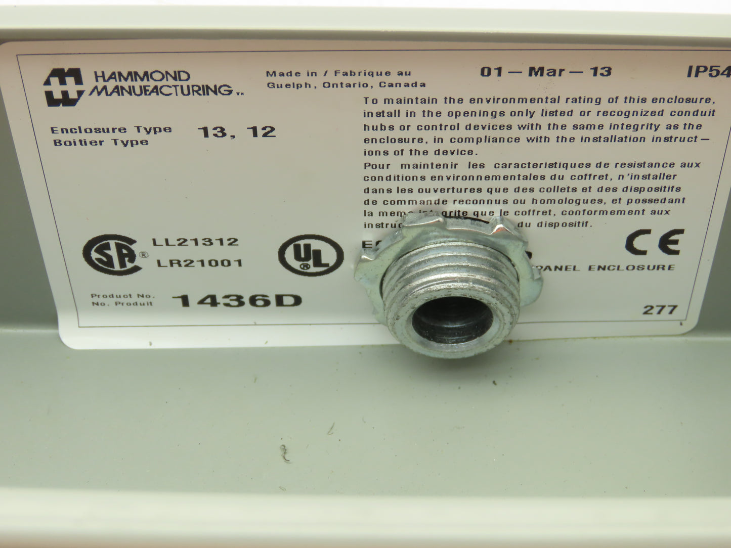 Hammond Manufacturing Push Button Electric Enclosure 10x3x3" LED Circuit Board