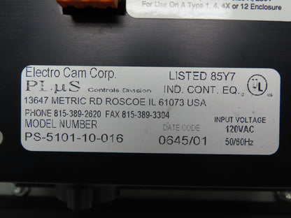 Electro Cam Plus PS-5101-10-016 Programmable Limit Switch I/O Module Enclosure