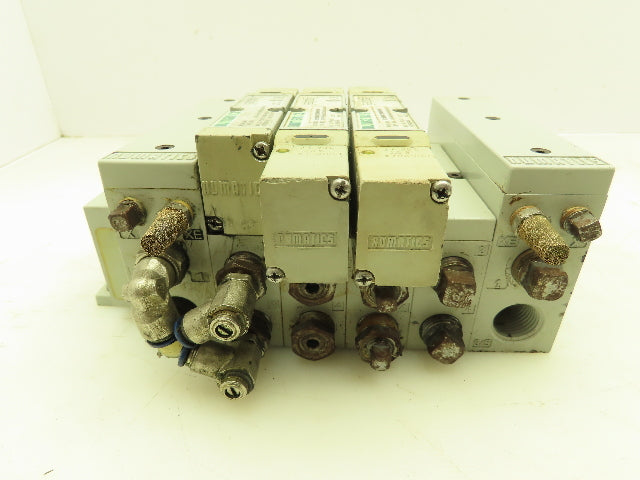 Numatics 2012 Series 123BB4Z2MN00061 Solenoid Valve Bank 4-Station Manifold 24V