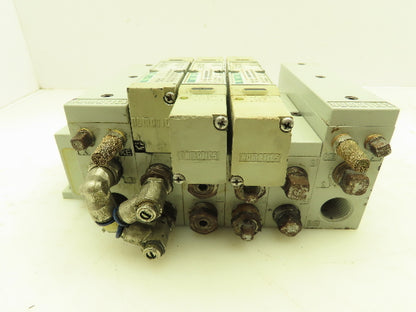 Numatics 2012 Series 123BB4Z2MN00061 Solenoid Valve Bank 4-Station Manifold 24V