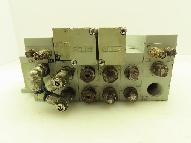 Numatics 2012 Series 123BB4Z2MN00061 Solenoid Valve Bank 4-Station Manifold 24V