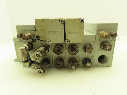 Numatics 2012 Series 123BB4Z2MN00061 Solenoid Valve Bank 4-Station Manifold 24V