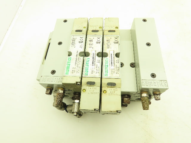 Numatics 2012 Series 123BB4Z2MN00061 Solenoid Valve Bank 4-Station Manifold 24V