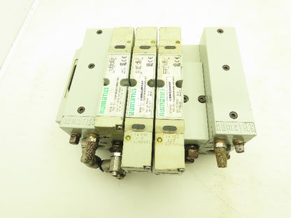 Numatics 2012 Series 123BB4Z2MN00061 Solenoid Valve Bank 4-Station Manifold 24V
