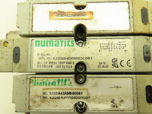Numatics 2012 Series Solenoid Valve Bank 4-Station Manifold 24VDC