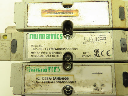 Numatics 2012 Series Solenoid Valve Bank 4-Station Manifold 24VDC