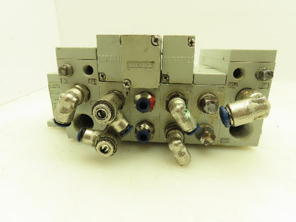 Numatics 2012 Series Solenoid Valve Bank 4-Station Manifold 24VDC