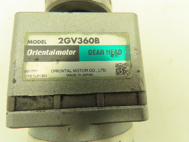 Oriental Motor 2RK6GV-UAM Gearmotor 6W 1/125Hp 115V 1PH 360:1 Gearhead 2GV360B
