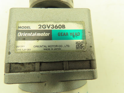 Oriental Motor 2RK6GV-UAM Gearmotor 6W 1/125Hp 115V 1PH 360:1 Gearhead 2GV360B
