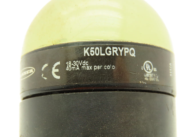Banner K50LGRYPQ 3-Color Indicator Light Red Green Yellow 18-30VDC 3" Extension