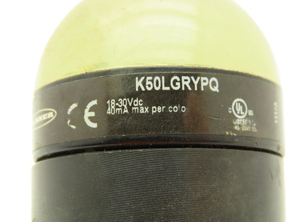 Banner K50LGRYPQ 3-Color Indicator Light Red Green Yellow 18-30VDC 3" Extension