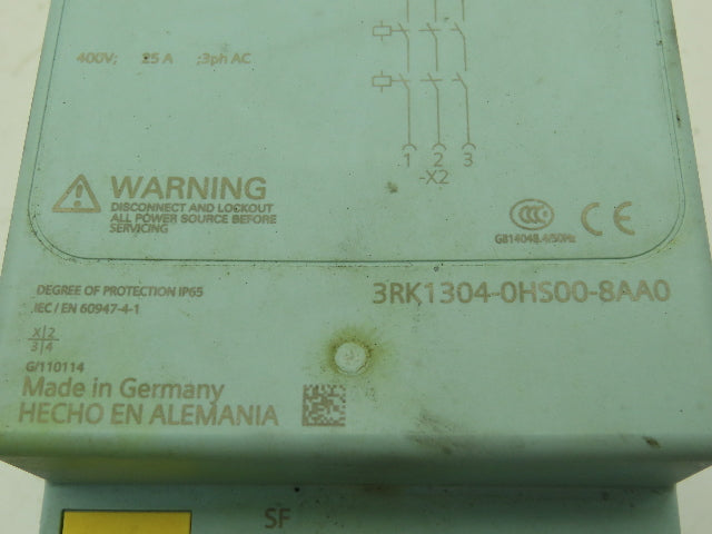 Siemens 3RK1304-0HS00-8AA0 ASM Disconnect Module 400V 25A 3Ph W/ Backplane Bus