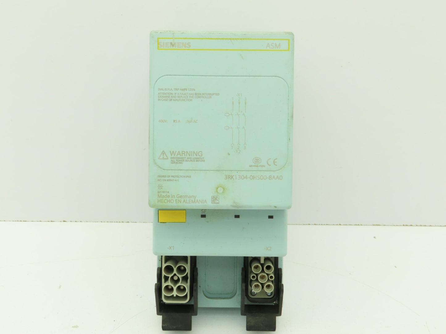 Siemens 3RK1304-0HS00-8AA0 ASM Disconnect Module 400V 25A 3Ph W/ Backplane Bus