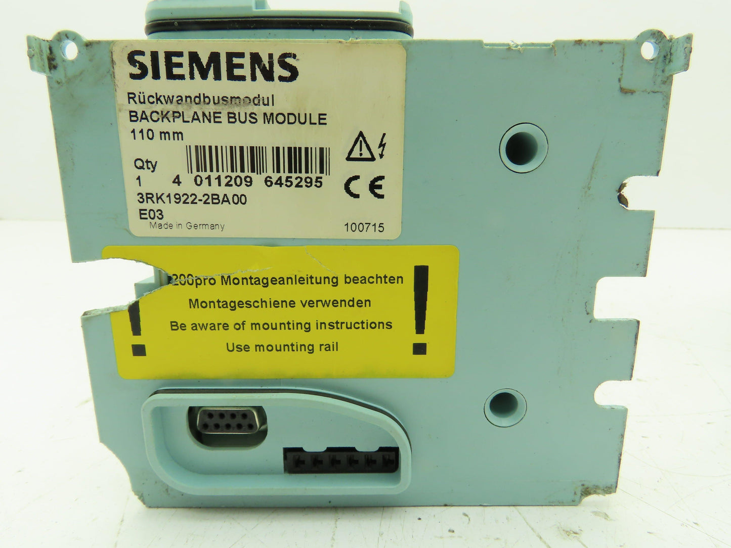 Siemens 3RK1304-0HS00-8AA0 ASM Disconnect Module 400V 25A 3Ph W/ Backplane Bus