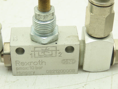Rexroth 0821200008 Pneumatic Air Flow Control Needle Valve 1/8-2 BSPP  Lot of 6