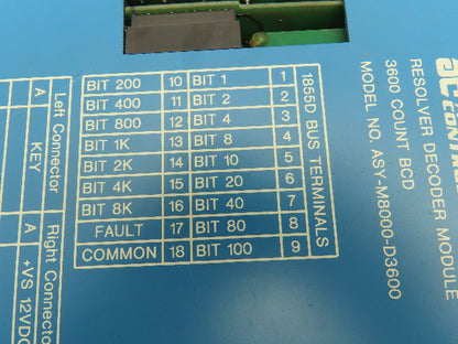 AC AutoTech Controls M8000-D3600 RSLV Resolver Decoder Input Module