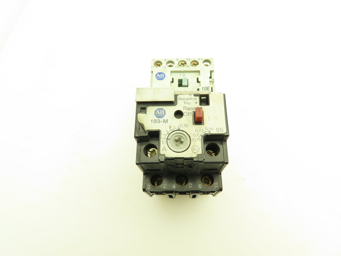 Allen Bradley 193-M-A15 Motor Starter Contactor Overload Heater 3Ph 0.1-0.15A