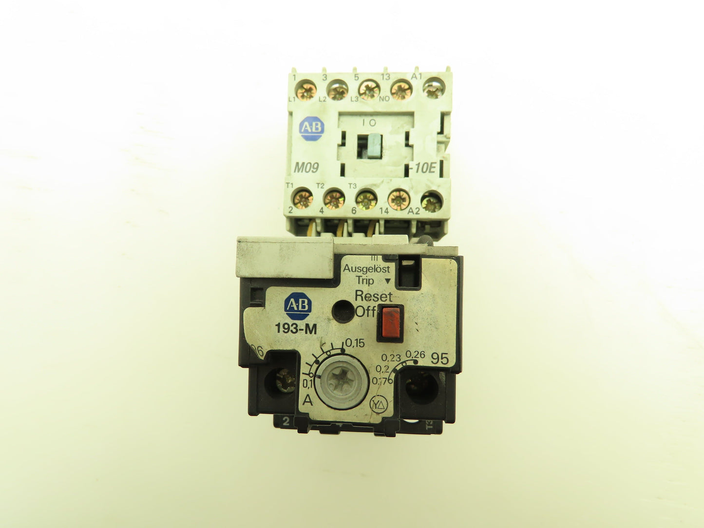 Allen Bradley 193-M-A15 Motor Starter Contactor Overload Heater 3Ph 0.1-0.15A
