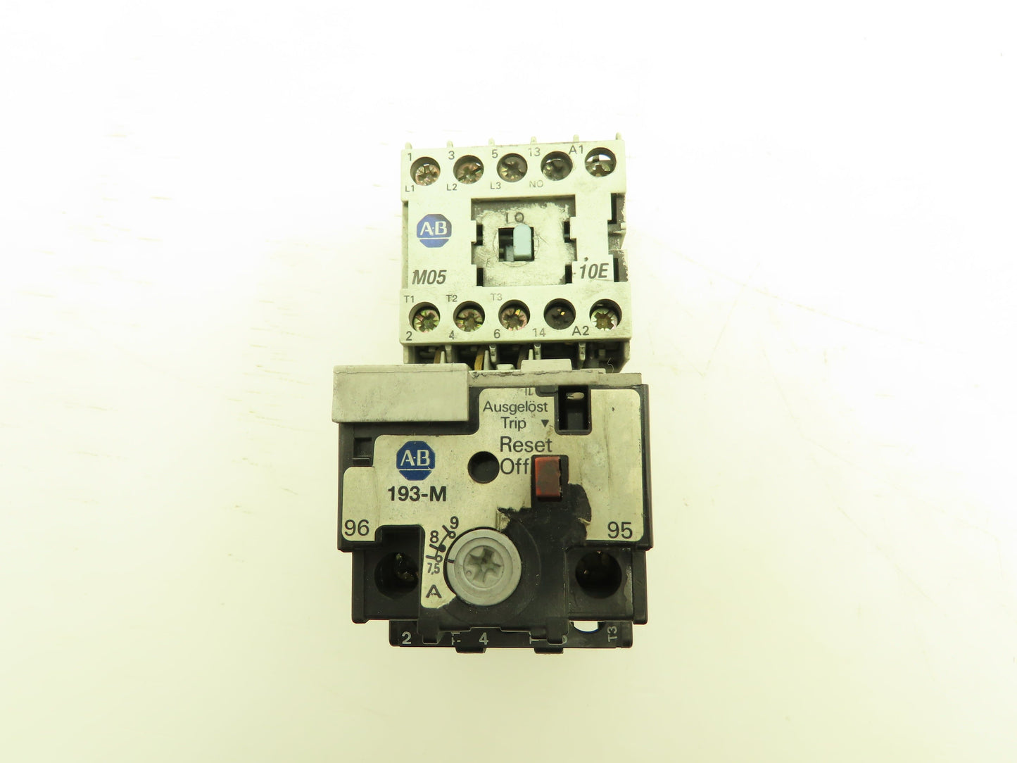 Allen Bradley 193-M-B90 Motor Starter Contactor Overload Heater 7.5-9A 3Ph 120V