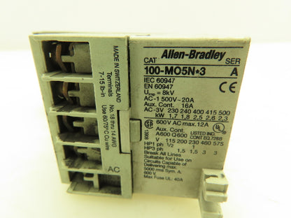 Allen Bradley 193-M-B90 Motor Starter Contactor Overload Heater 7.5-9A 3Ph 120V