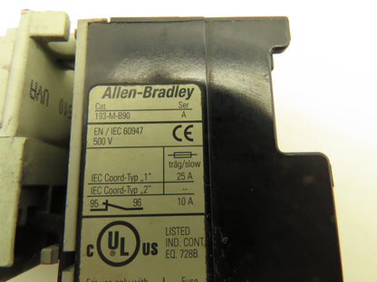 Allen Bradley 193-M-B90 Motor Starter Contactor Overload Heater 7.5-9A 3Ph 120V