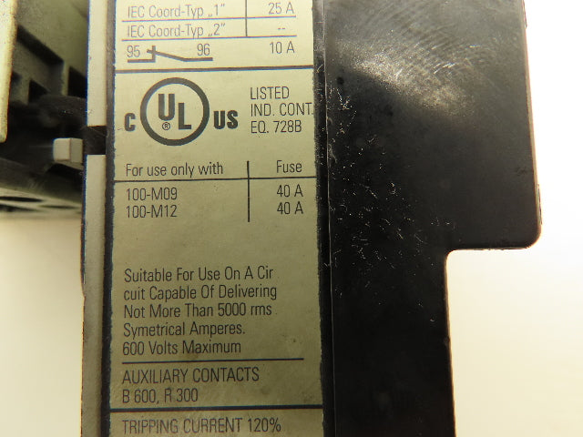 Allen Bradley 193-M-B90 Motor Starter Contactor Overload Heater 7.5-9A 3Ph 120V