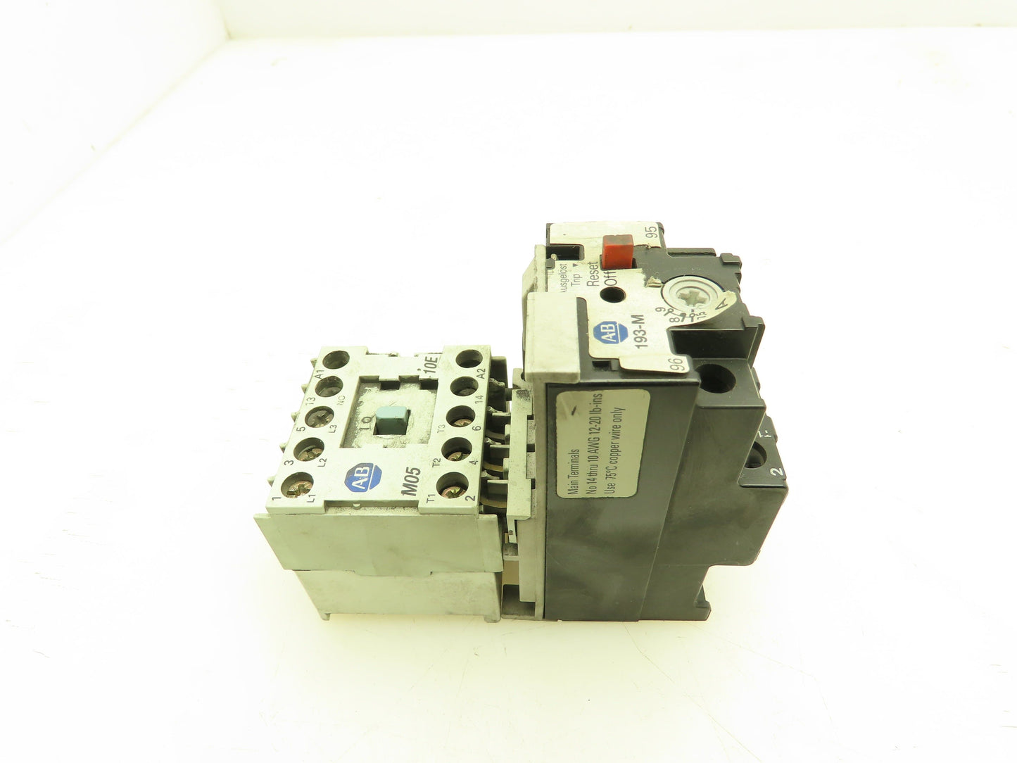 Allen Bradley 193-M-B90 Motor Starter Contactor Overload Heater 7.5-9A 3Ph 120V