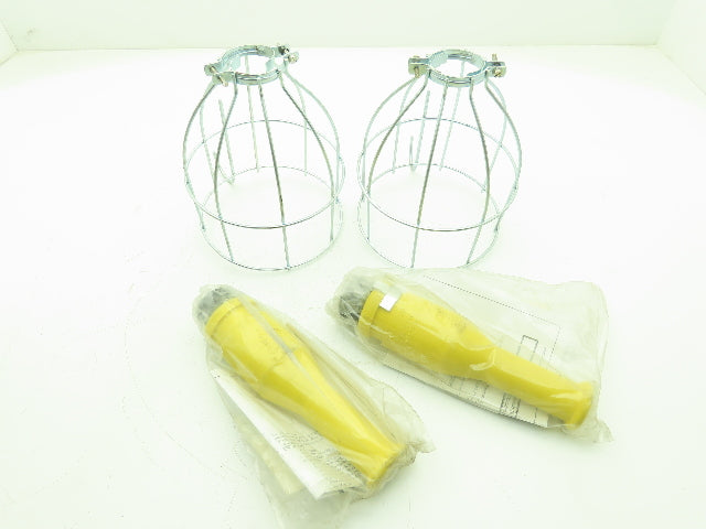 Ericson 7-A Handlamp Trouble Light Socket Ground Clip Large Cage Lot of 2
