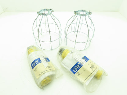 Ericson 7-A Handlamp Trouble Light Socket Ground Clip Large Cage Lot of 2