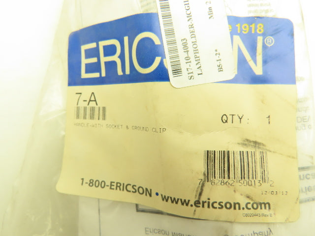 Ericson 7-A Handlamp Trouble Light Socket Ground Clip Large Cage Lot of 2