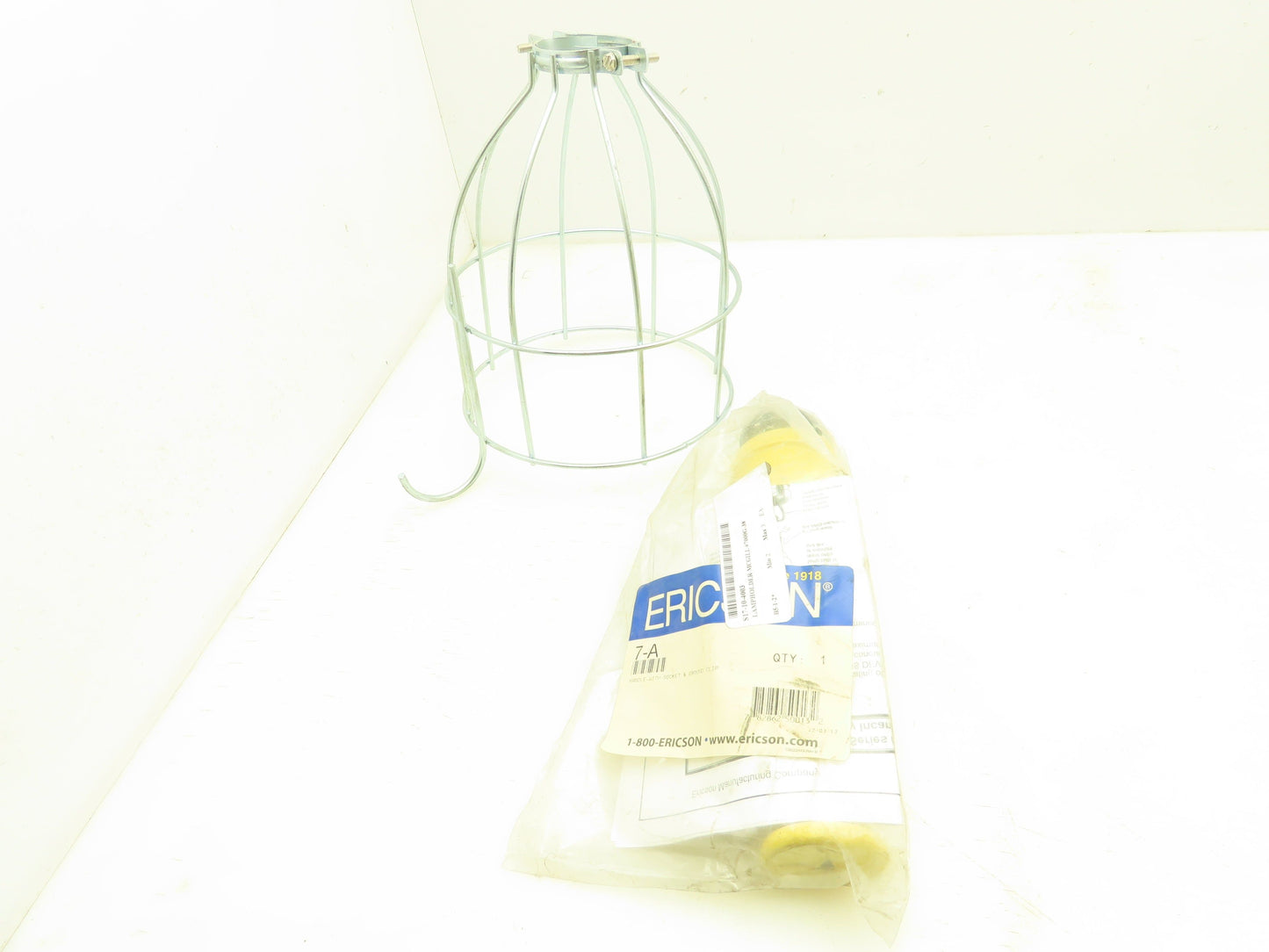 Ericson 7-A Handlamp Trouble Light Socket Ground Clip Large Cage Lot of 2