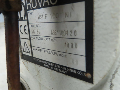 Ruvac WSLF1001 Rotary Lobe Vacuum Pump Blower 230/460V 3Ph 80 mbar 1000 m3/h