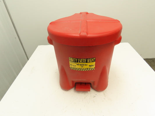 Eagle 935-FL Oily Waste Can 10 Gallon High Density Poly Red