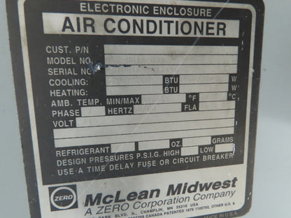 Mclean Midwest M52-0816-032 Electronic Enclosure Air Conditioner 8000 BTU 115V