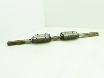 INA KWVE-20 Linear Guide Rail Caged Ball Bearing 2-Block Unit 450mm 17.75"