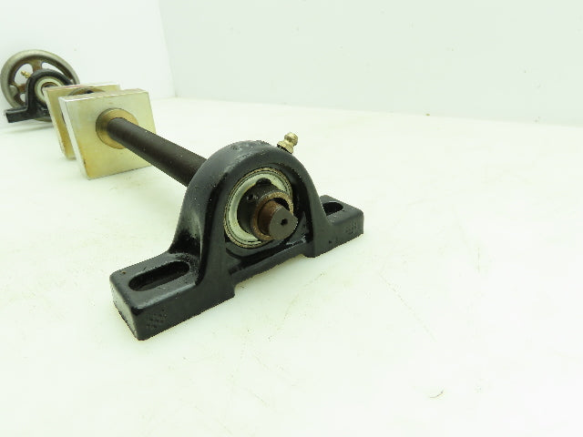 Manual Handwheel Linear Guide Bearing Block Ball Screw 3/4" Dia 21"L