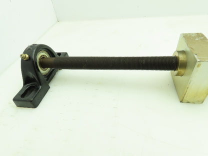 Manual Handwheel Linear Guide Bearing Block Ball Screw 3/4" Dia 21"L