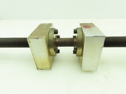 Manual Handwheel Linear Guide Bearing Block Ball Screw 3/4" Dia 21"L