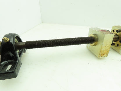 Manual Handwheel Linear Guide Bearing Block Ball Screw 3/4" Dia 21"L