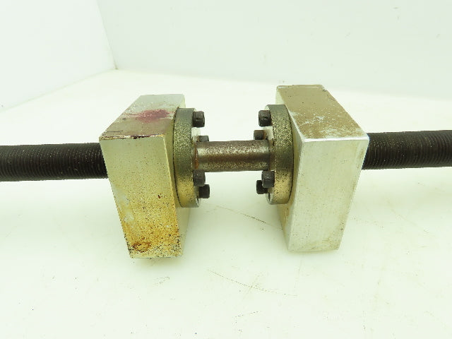 Manual Handwheel Linear Guide Bearing Block Ball Screw 3/4" Dia 21"L